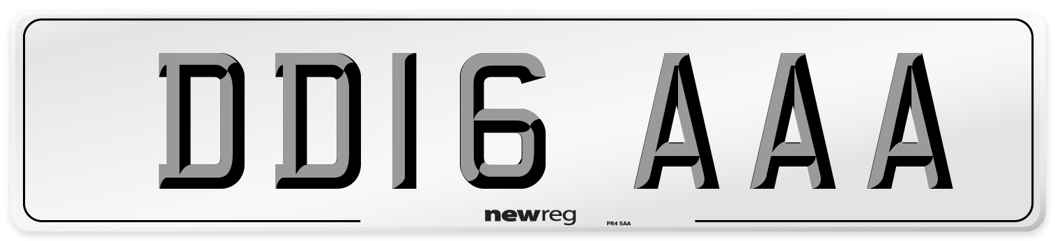 DD16 AAA Number Plate from New Reg